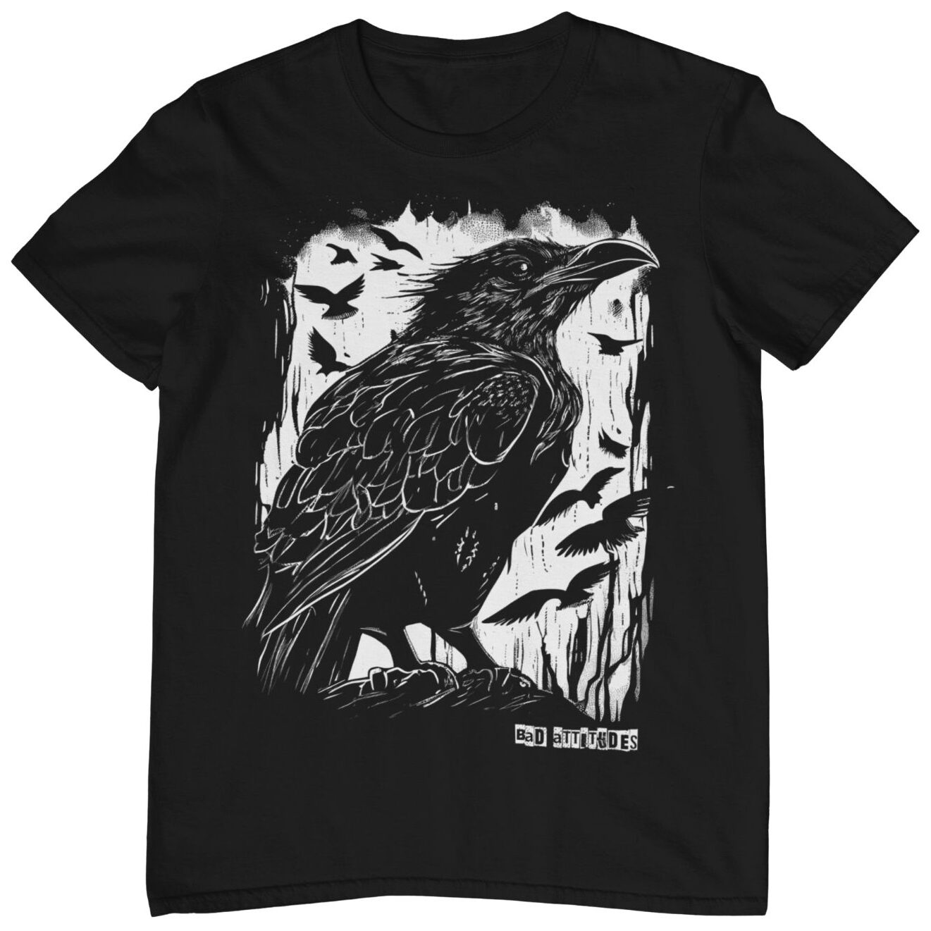 Aesthetic Gothic Rabe Okkulte Krähe - T-Shirt | Bad Attitudes | T-Shirts